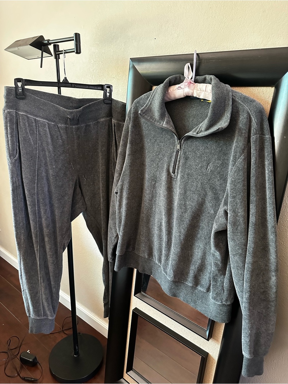 Polo by Ralph Lauren Charcoal Gray Half-Zip Sweatshirt Set